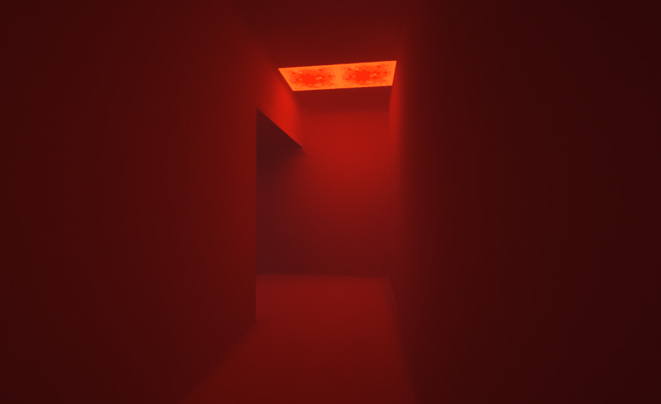 Minecraft SEUS PTGI　レッドストーンブロックが屋内で光源を発している画像