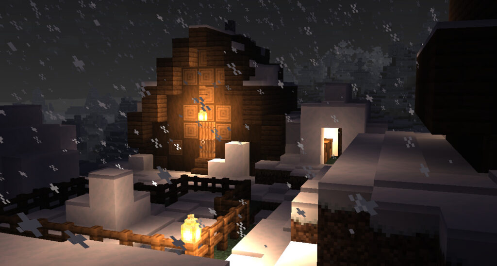 マインクラフト HSPEV3 雪が降る村の画像