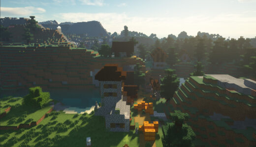 Minecraft 影MODを入れた景色の画像