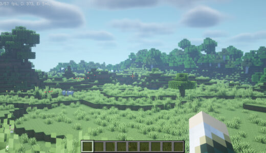 minecraft  平原バイオームでFPS計測中の画像