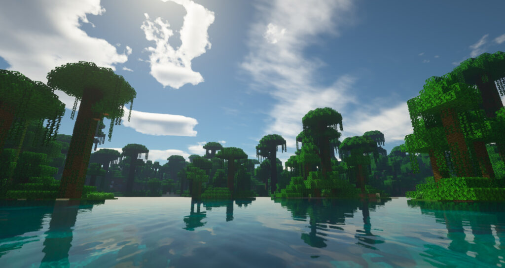 Minecraft ジャングルの水辺の画像