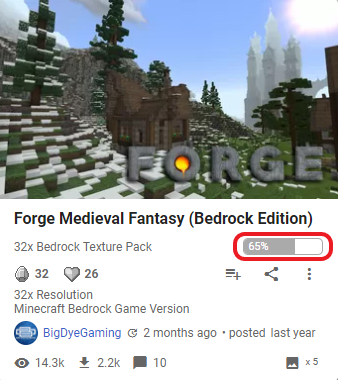 Minecraft BE Forge Medieval Fantasy　紹介画面の画像