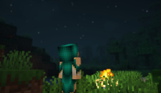 minecraft 夜空を見上げるプレイヤースキンの画像