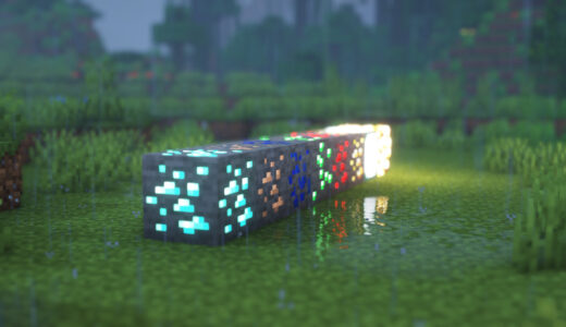 minecraft JE  Complementary Shadersを入れた輝く鉱石ブロックの画像