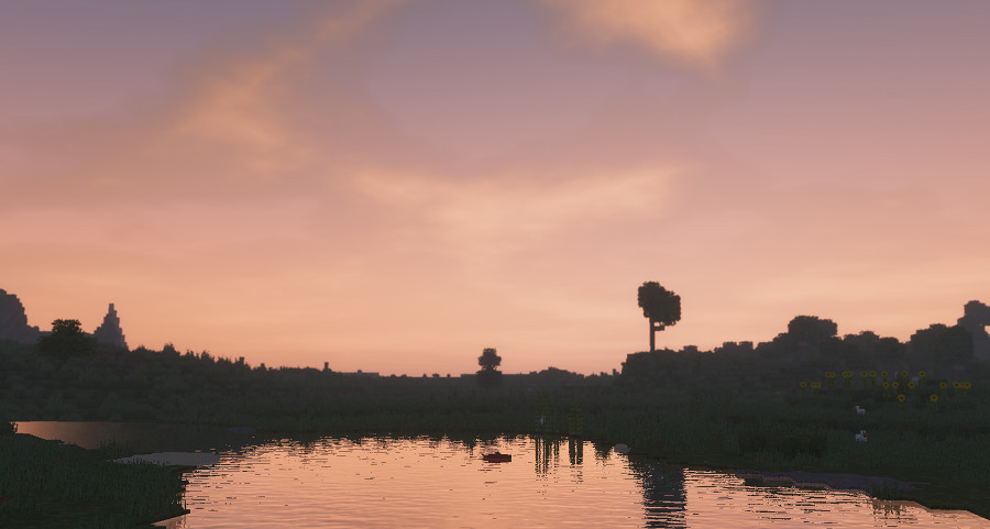 KUDA shaders　夕日に染まる水辺の画像