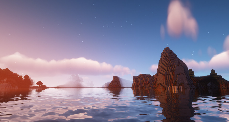 Minecraft 夕暮れの海の画像