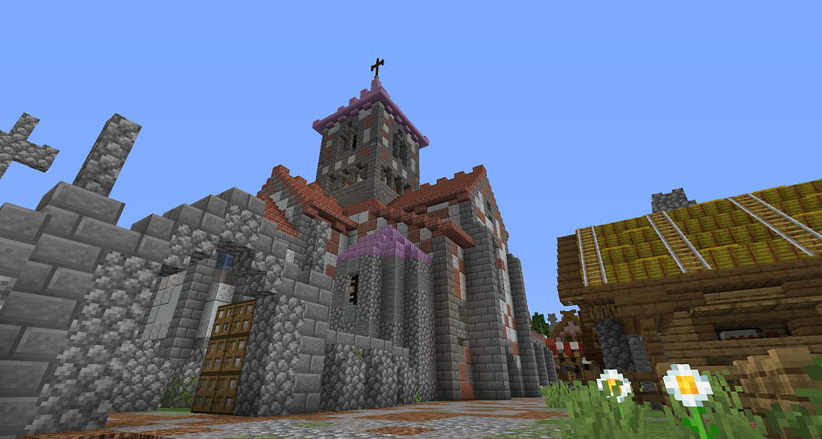 Minecraft　バニラの教会の外観の画像